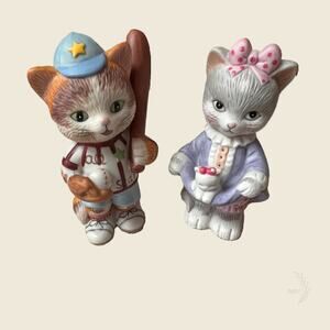 Vintage BC Bronson Cat Pair Shy Shannon Baseball All Star